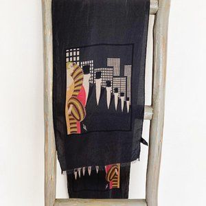 Vintage Erte 1920's  Art Deco Silk Scarf